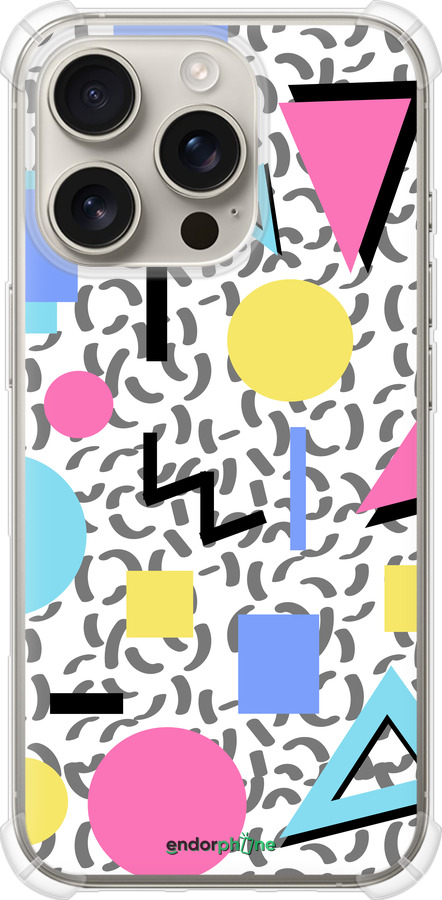 Силіконовий протиударний с посиленими кутами чехол Color shapes для Apple iPhone 16 Pro - 4893sp-3708 изображение 