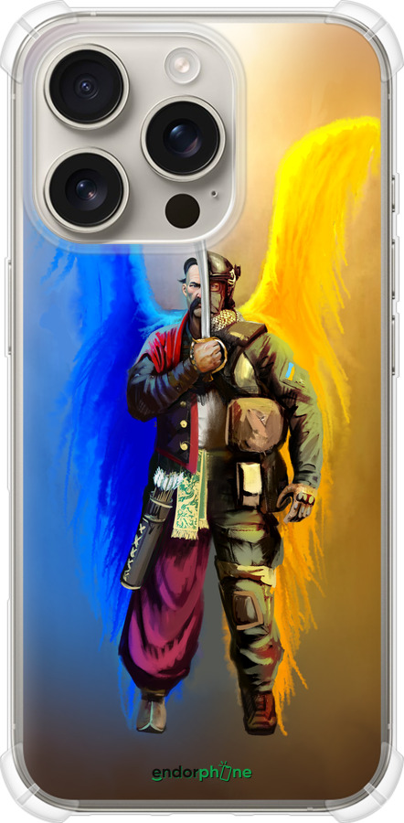 Силіконовий протиударний с посиленими кутами чехол Воїн Ангел  для Apple iPhone 16 Pro - 5317sp-3708 изображение 