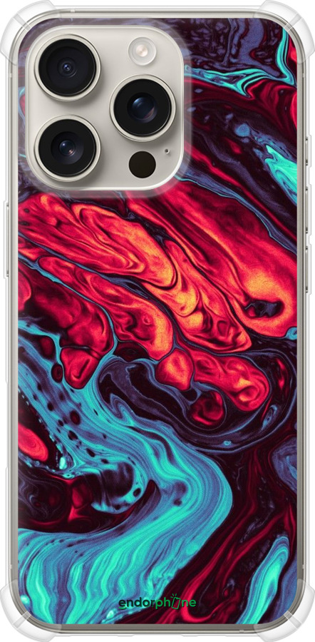 Силикон с усиленными углами чехол Синяя красная абстакция для Apple iPhone 16 Pro - 5339sp-3708 изображение 