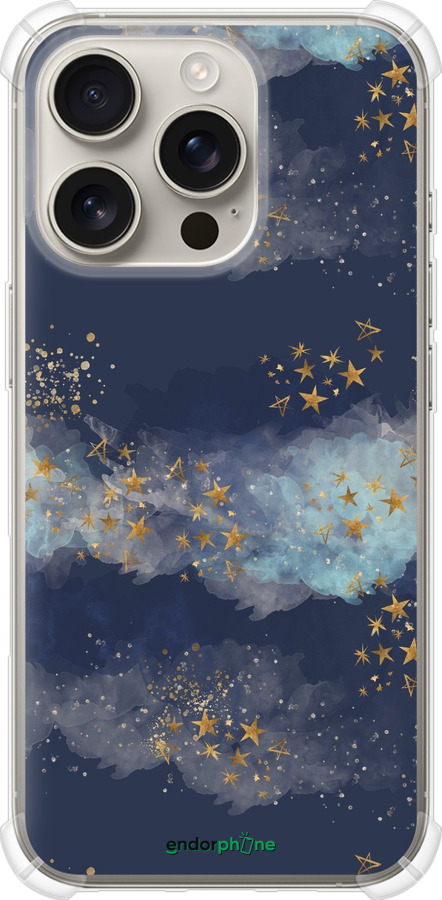 Силикон с усиленными углами чехол Ночь золотые звезды для Apple iPhone 16 Pro - 5421sp-3708 изображение 