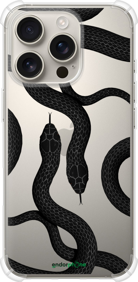 Силикон с усиленными углами чехол Змеи для Apple iPhone 16 Pro - 5473sp-3708 изображение 