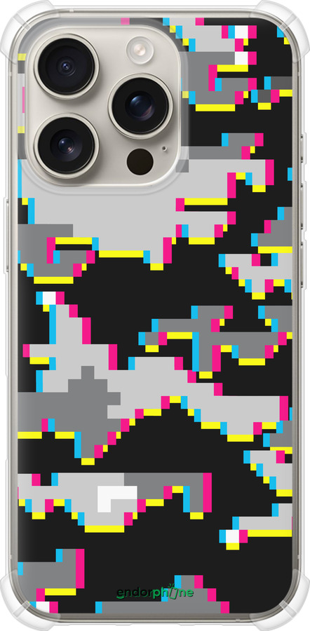 Силикон с усиленными углами чехол Пиксельный камуфляж для Apple iPhone 16 Pro - 5481sp-3708 изображение 