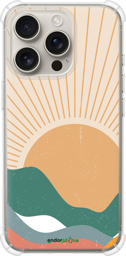 Силикон с усиленными углами чехол Горы и солнце v2 для Apple iPhone 16 Pro - 5488sp-3708 изображение 