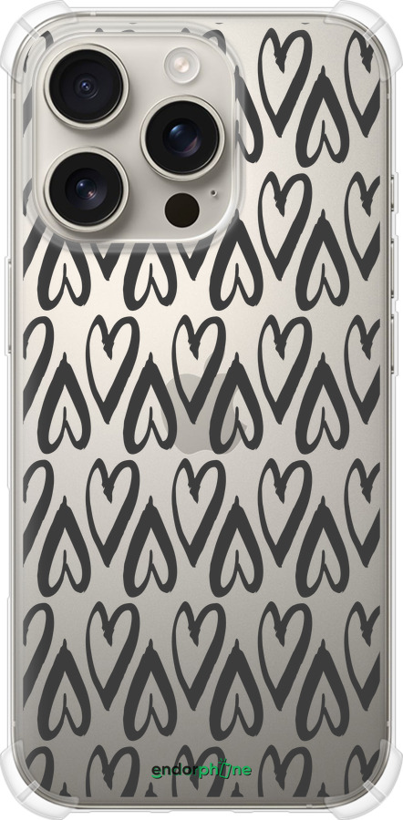 Силикон с усиленными углами чехол Сердца v2 для Apple iPhone 16 Pro - 5497sp-3708 изображение 