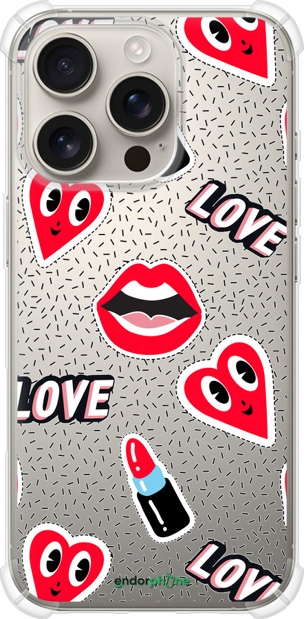 Силіконовий протиударний с посиленими кутами чехол Стікери v3 для Apple iPhone 16 Pro - 5502sp-3708 изображение 