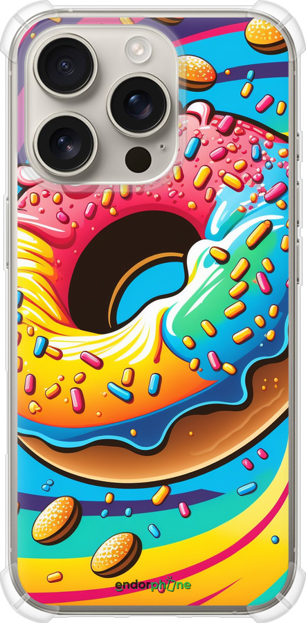 Силіконовий протиударний с посиленими кутами чехол Пончик веселка для Apple iPhone 16 Pro - 5584sp-3708 изображение 