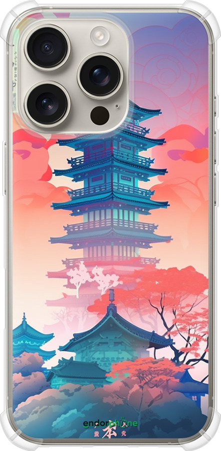 Силикон с усиленными углами чехол Япония монастырь для Apple iPhone 16 Pro - 5590sp-3708 изображение 