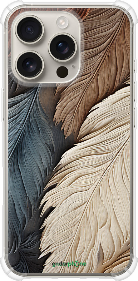 Силикон с усиленными углами чехол Листья в стиле бохо для Apple iPhone 16 Pro - 5643sp-3708 изображение 