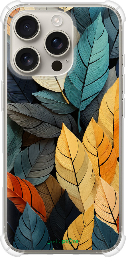 Силикон с усиленными углами чехол Кольорове листя для Apple iPhone 16 Pro - 5644sp-3708 изображение 