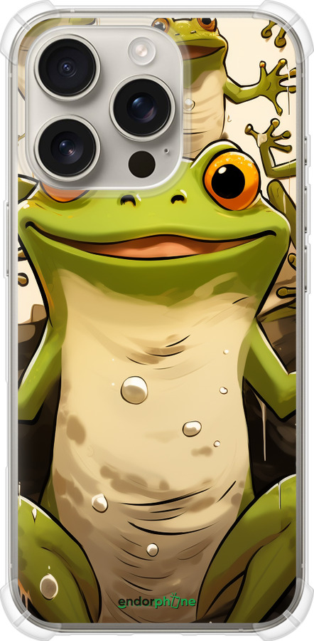 Силикон с усиленными углами чехол Веселая жаба для Apple iPhone 16 Pro - 5658sp-3708 изображение 