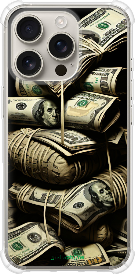 Силіконовий протиударний с посиленими кутами чехол Великі гроші для Apple iPhone 16 Pro - 5666sp-3708 изображение 