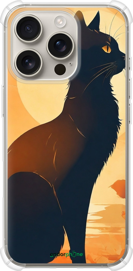 Силикон с усиленными углами чехол Черная кошка v2 для Apple iPhone 16 Pro - 5830sp-3708 изображение 