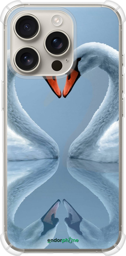 Силіконовий протиударний с посиленими кутами чехол Лебеді для Apple iPhone 16 Pro - 6007sp-3708 изображение 