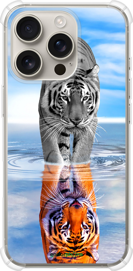 Силикон с усиленными углами чехол Тигр для Apple iPhone 16 Pro - 6016sp-3708 изображение 