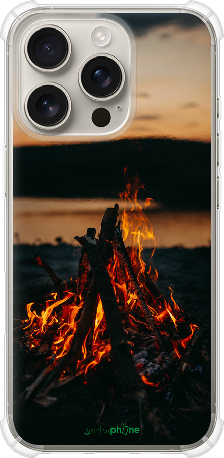 Силикон с усиленными углами чехол Огонь для Apple iPhone 16 Pro - 6021sp-3708 изображение 