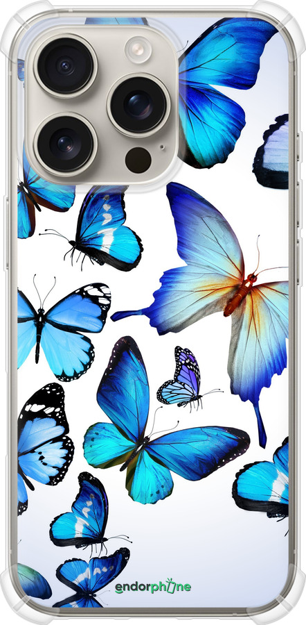 Силикон с усиленными углами чехол Бабочки для Apple iPhone 16 Pro - 6023sp-3708 изображение 