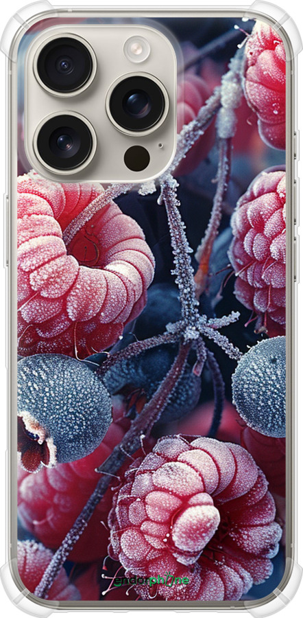 Силикон с усиленными углами чехол Морозные ягоды для Apple iPhone 16 Pro - 6033sp-3708 изображение 