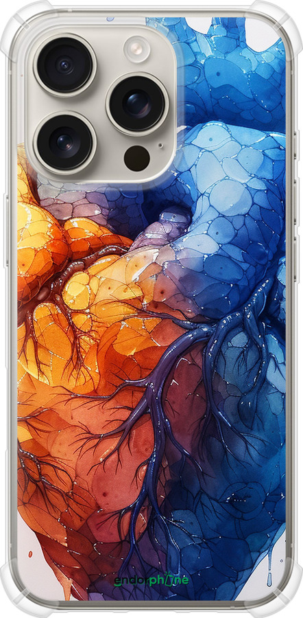 Силикон с усиленными углами чехол Арт-сердце для Apple iPhone 16 Pro - 6034sp-3708 изображение 