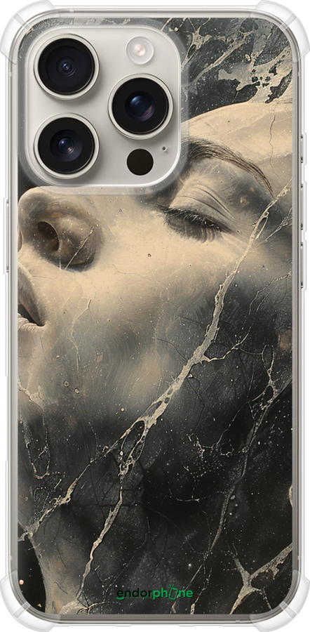 Силіконовий протиударний с посиленими кутами чехол Мармурова жінка для Apple iPhone 16 Pro - 6040sp-3708 изображение 