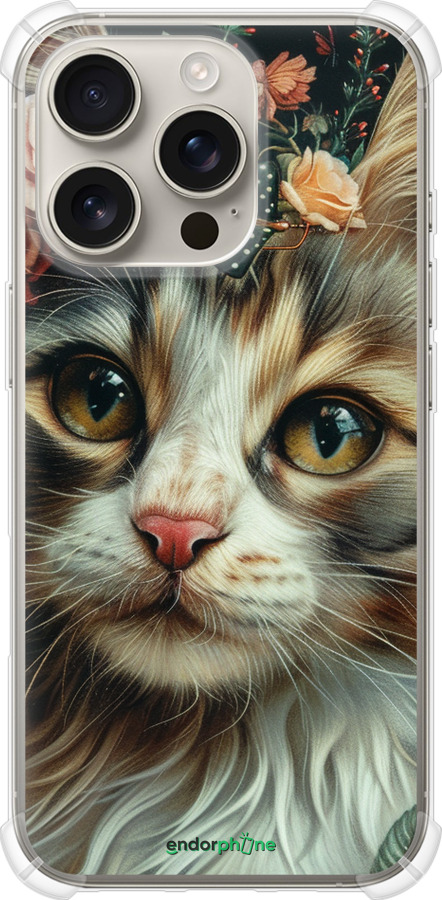 Силикон с усиленными углами чехол Cats and flowers для Apple iPhone 16 Pro - 6069sp-3708 изображение 