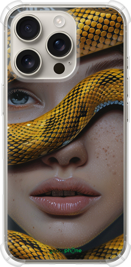 Силикон с усиленными углами чехол Объятия змеи для Apple iPhone 16 Pro - 6081sp-3708 изображение 