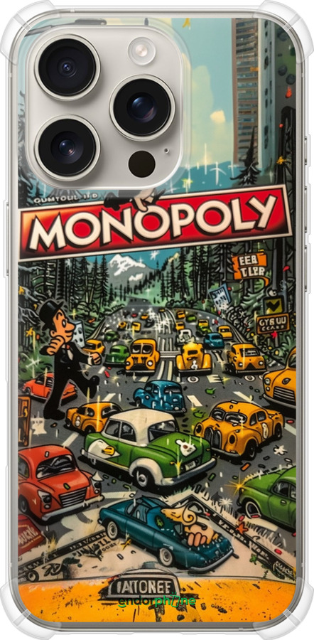 Силикон с усиленными углами чехол Городской драйв Monopoly для Apple iPhone 16 Pro - 6088sp-3708 изображение 