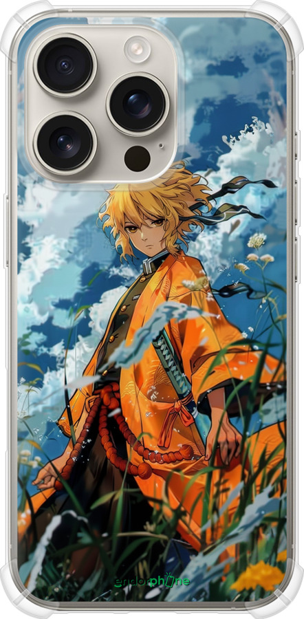 Силикон с усиленными углами чехол Zenitsu Agatsuma для Apple iPhone 16 Pro - 6117sp-3708 изображение 