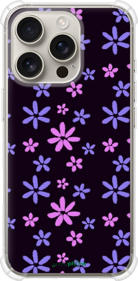 Силикон с усиленными углами чехол с  цветами для Apple iPhone 16 Pro - 6258sp-3708 изображение 