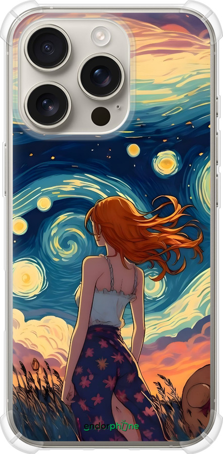 Силикон с усиленными углами чехол Девушка Арт для Apple iPhone 16 Pro - 6325sp-3708 изображение 