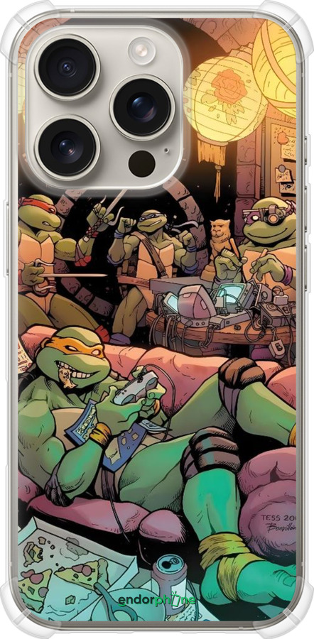 Силикон с усиленными углами чехол Черепашки нинзя для Apple iPhone 16 Pro - 6346sp-3708 изображение 