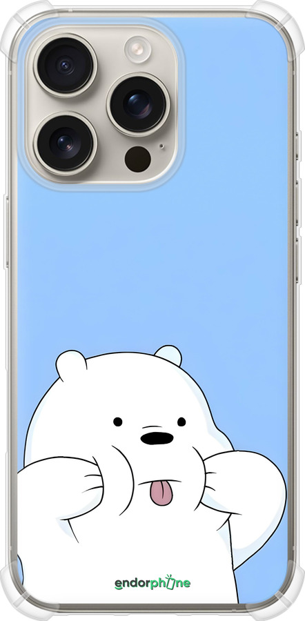 Силикон с усиленными углами чехол Милый мишка для Apple iPhone 16 Pro - 6357sp-3708 изображение 