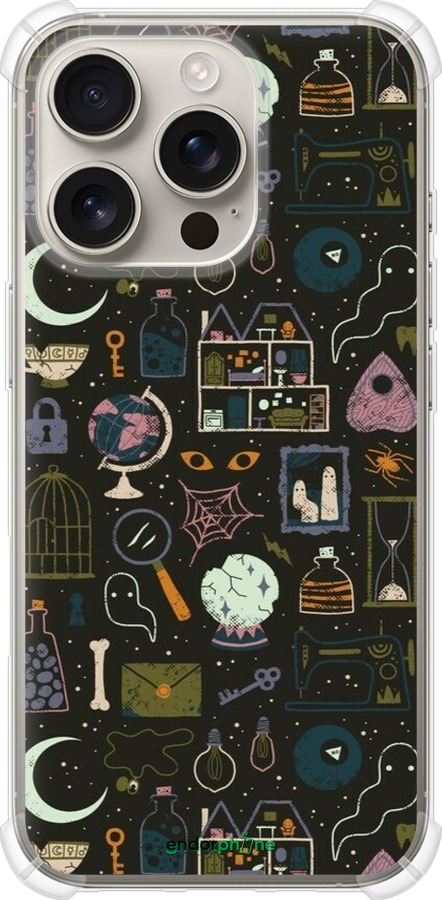 Силикон с усиленными углами чехол Колдовской принт для Apple iPhone 16 Pro - 6425sp-3708 изображение 