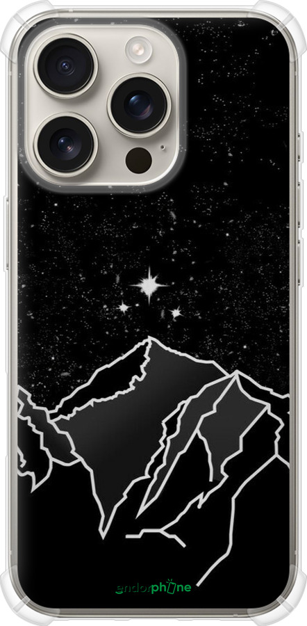 Силикон с усиленными углами чехол Минималистический горный пейзаж для Apple iPhone 16 Pro - 6438sp-3708 изображение 