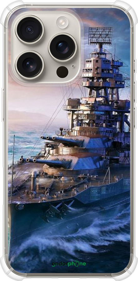 Силикон с усиленными углами чехол Военный корабль, world of tanks, wargaming для Apple iPhone 16 Pro - 6461sp-3708 изображение 