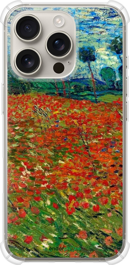 Силикон с усиленными углами чехол Винсент Ван Гог-Маковое поле для Apple iPhone 16 Pro - 6466sp-3708 изображение 