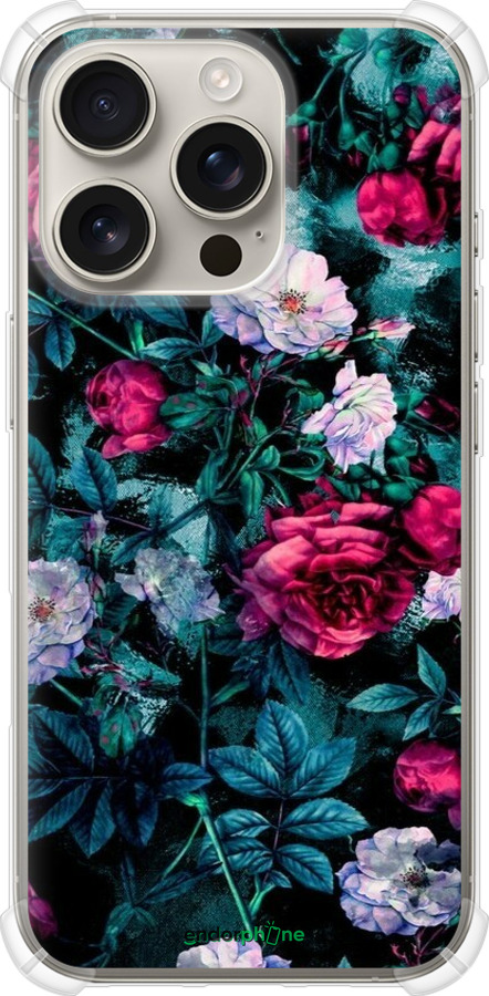 Силикон с усиленными углами чехол Сад и розы для Apple iPhone 16 Pro - 6483sp-3708 изображение 