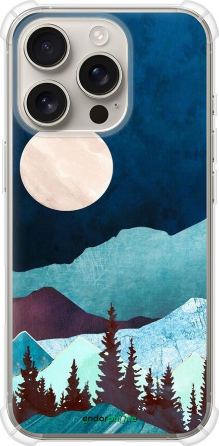 Силіконовий протиударний с посиленими кутами чехол Гірська ідилія нічний краєвид для Apple iPhone 16 Pro - 6488sp-3708 изображение 