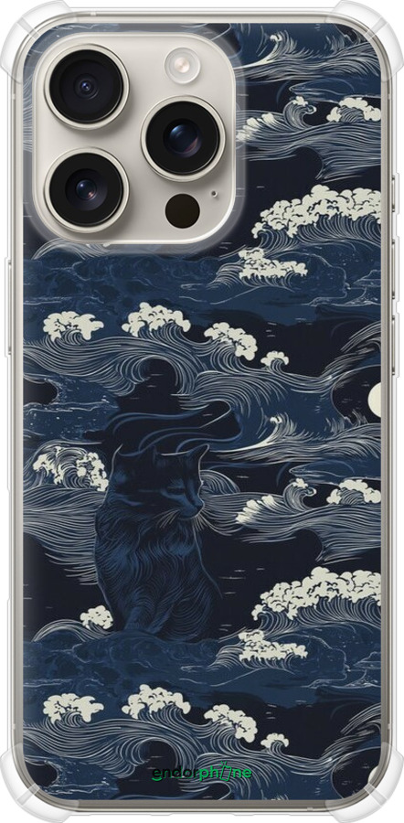 Силикон с усиленными углами чехол Морская тематика в стиле арт-деко для Apple iPhone 16 Pro - 6520sp-3708 изображение 