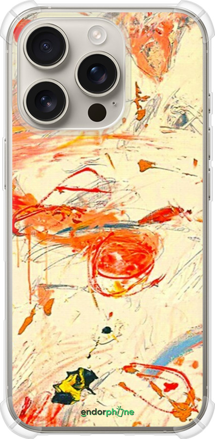 Силикон с усиленными углами чехол Динамичная картина с хаотичными мазками для Apple iPhone 16 Pro - 6540sp-3708 изображение 