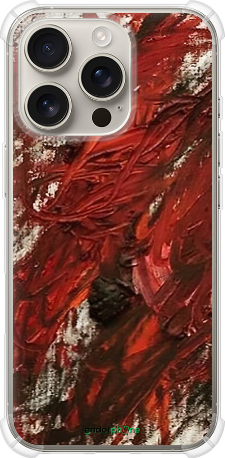 Силіконовий протиударний с посиленими кутами чехол Абстрактна композиція в червоних тонах для Apple iPhone 16 Pro - 6541sp-3708 изображение 