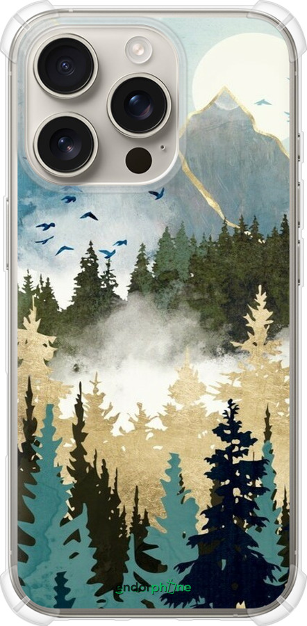 Силіконовий протиударний с посиленими кутами чехол Із зображенням лісового пейзажу для Apple iPhone 16 Pro - 6548sp-3708 изображение 