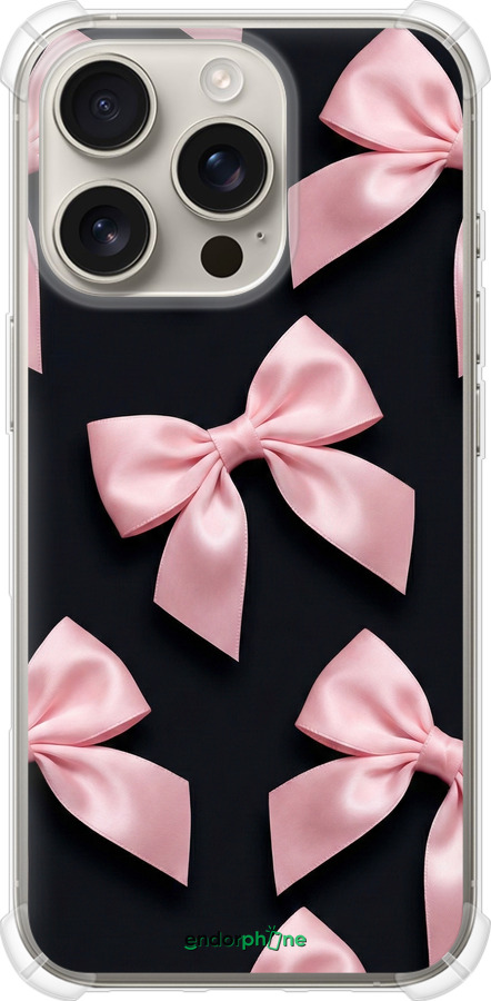 Силіконовий протиударний с посиленими кутами чехол Coquette Ribbons Dark Coquette для Apple iPhone 16 Pro - 6767sp-3708 изображение 