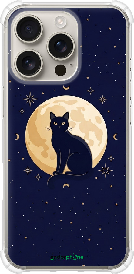 Силикон с усиленными углами чехол Cute Cat Celestial/Witchy для Apple iPhone 16 Pro - 6787sp-3708 изображение 