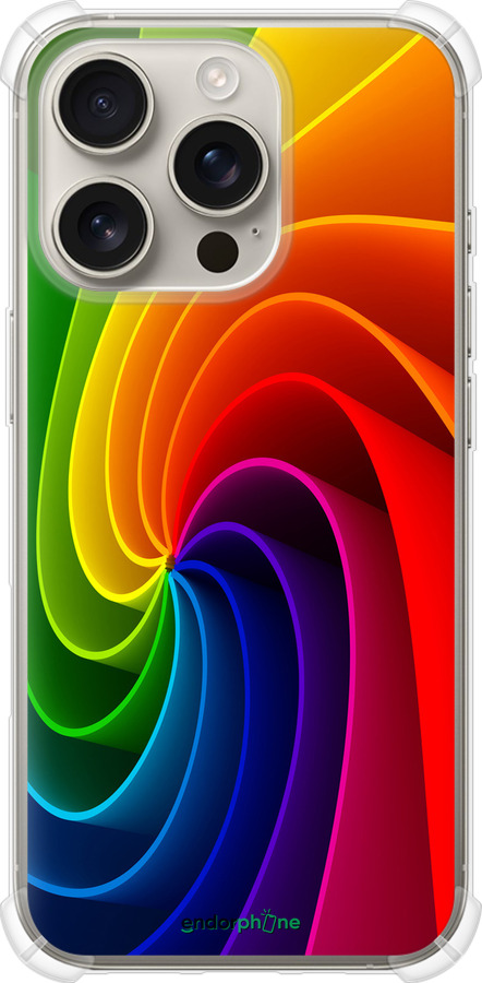 Силикон с усиленными углами чехол Радужный вихрь для Apple iPhone 16 Pro - 747sp-3708 изображение 