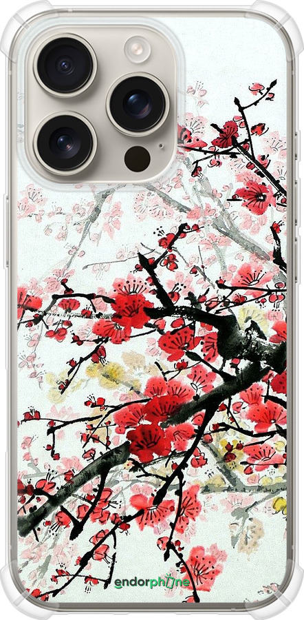 Силикон с усиленными углами чехол Цветущий куст для Apple iPhone 16 Pro - 831sp-3708 изображение 