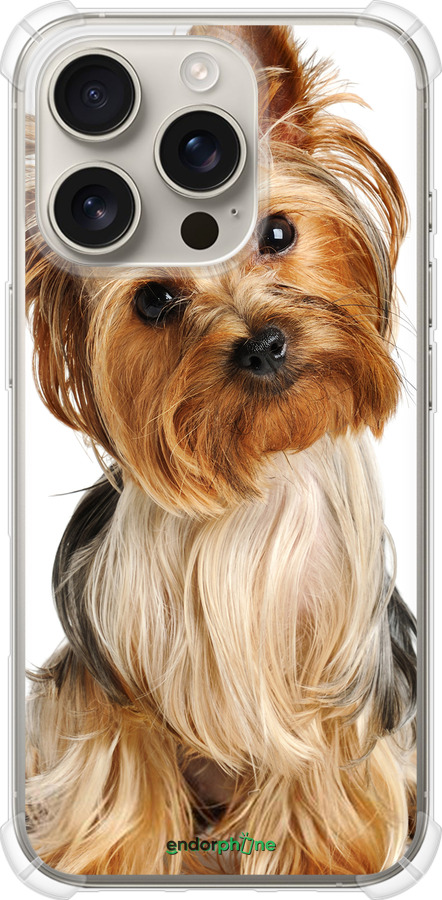 Силикон с усиленными углами чехол Йоркширский терьер с хвостиком для Apple iPhone 16 Pro - 930sp-3708 изображение 