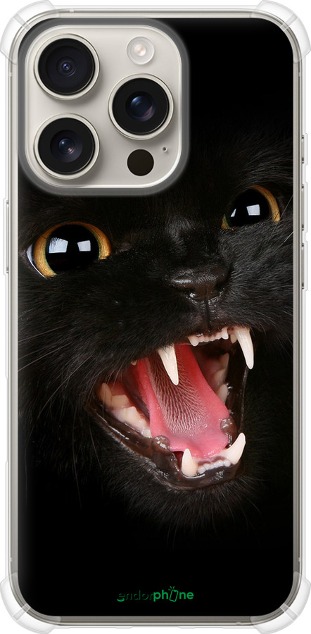 Силикон с усиленными углами чехол Чёрная кошка для Apple iPhone 16 Pro - 932sp-3708 изображение 