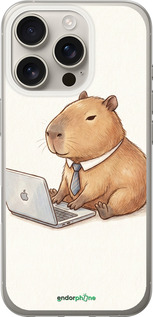 Силиконовый чехол Funny Capybara CEO Working для Apple iPhone 16 Pro - 6777u-3708 изображение 