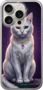 Силіконовий чехол Mystic White Cat Gothic Dark Purple Gold для Apple iPhone 16 Pro - 6805u-3708 изображение 