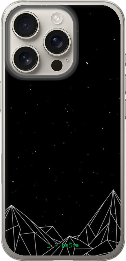 Силиконовый чехол Черно белые абстрактные горы для Apple iPhone 16 Pro - 6437u-3708 изображение 